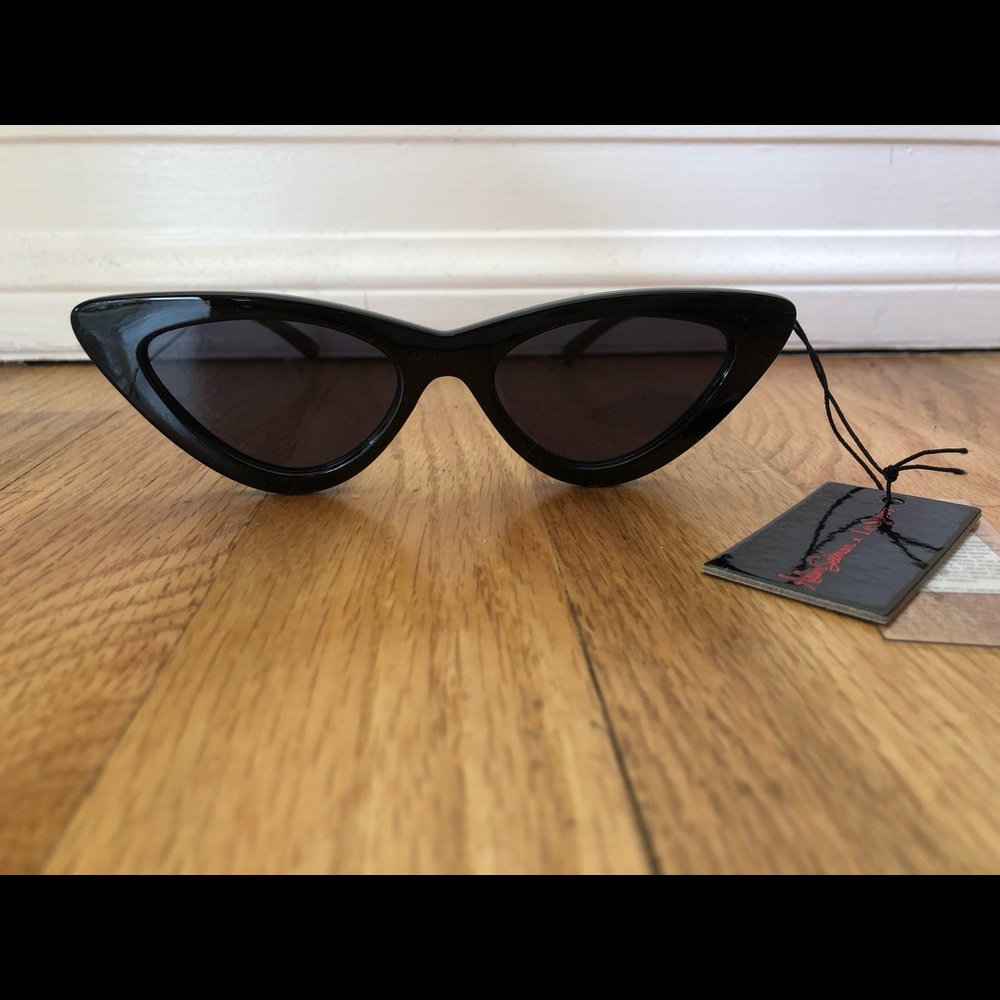 Le Specs x Adam Seman Cat Eye Black Sunglasses